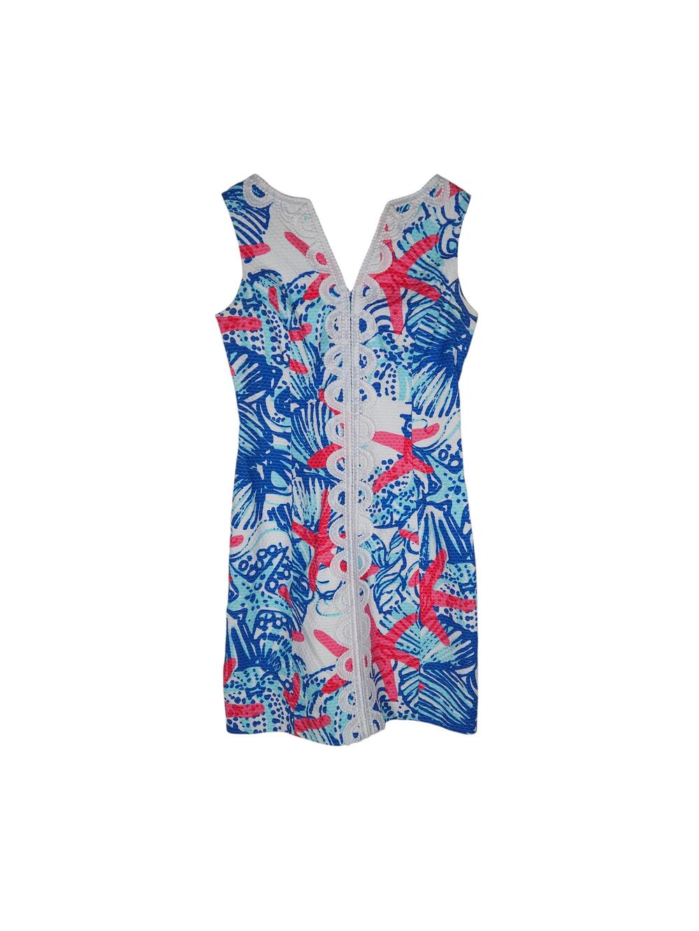Lilly Pulitzer Womens She She Shells Janice Shift Dress 0 Starfish Coastal Chic